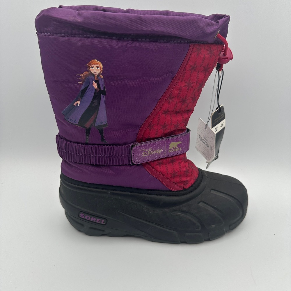 Sorel x Disney Frozen II Flurry Kids‎ Snow Boots Purple Anna Waterproof 4 NWT